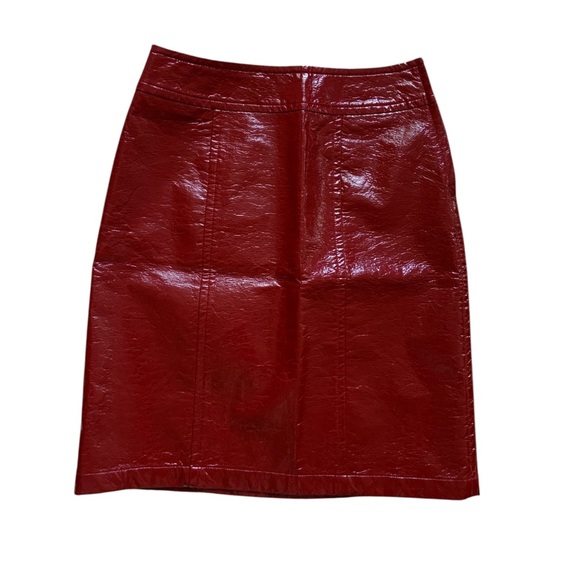 Francesca Mammoliti Shiny Reflective Patent Pu Leather  Skirt - Size 6 - Picture 7 of 13